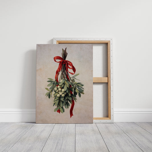 Mistletoe Bound In Crimson Ribbon