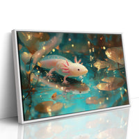 Pale Wanderer Among Turquoise Depths