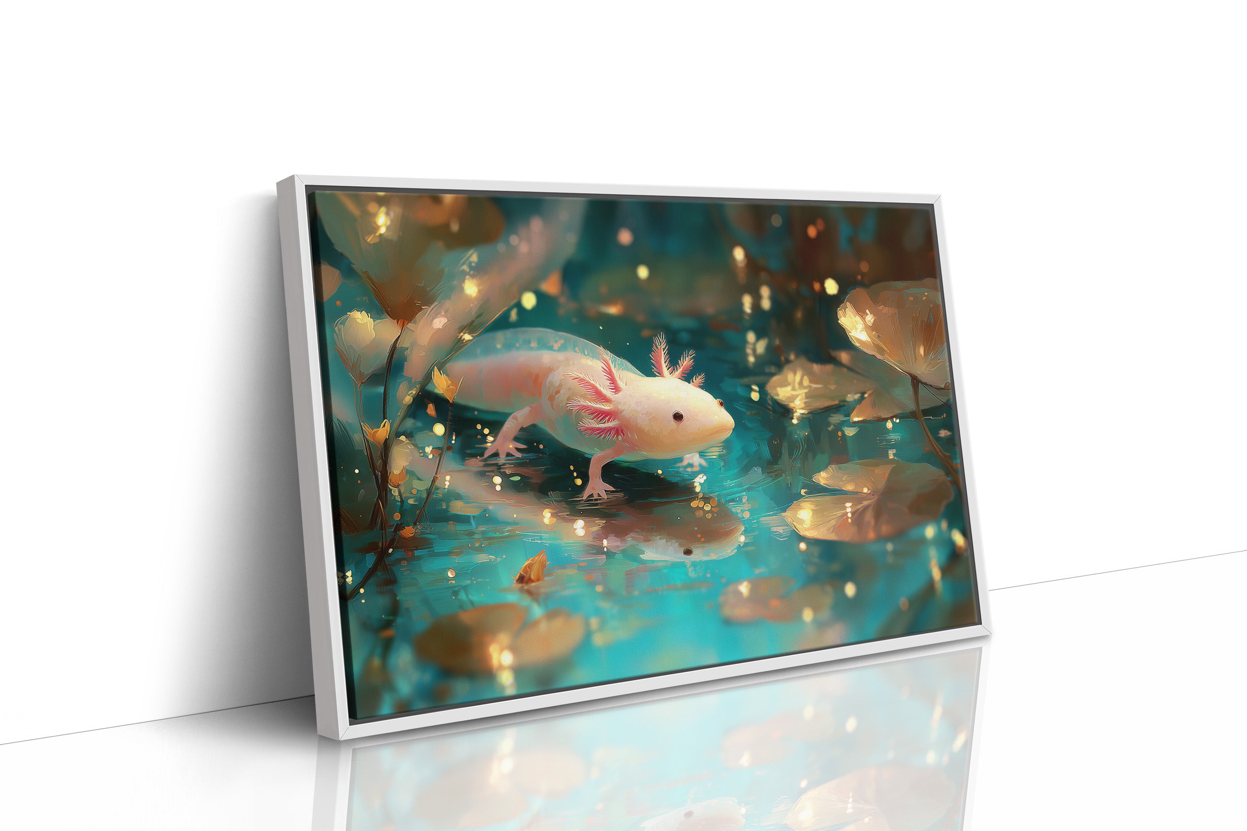 Pale Wanderer Among Turquoise Depths