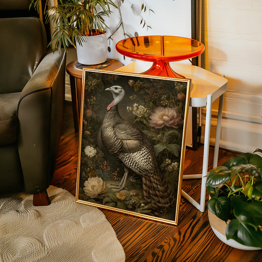 Wild Turkey Among Night Blooms