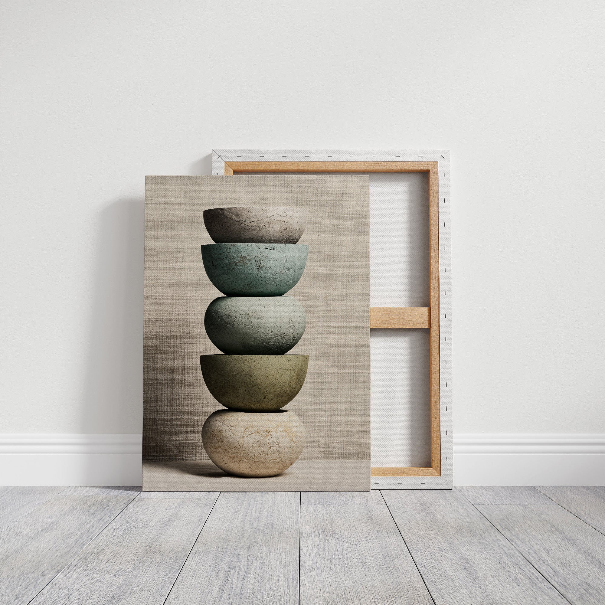 Stacked Stoneware: Linen and Sage
