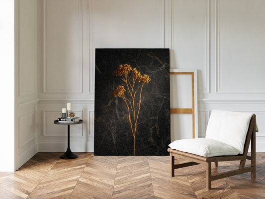 Golden Blooms Against Timeless Stone