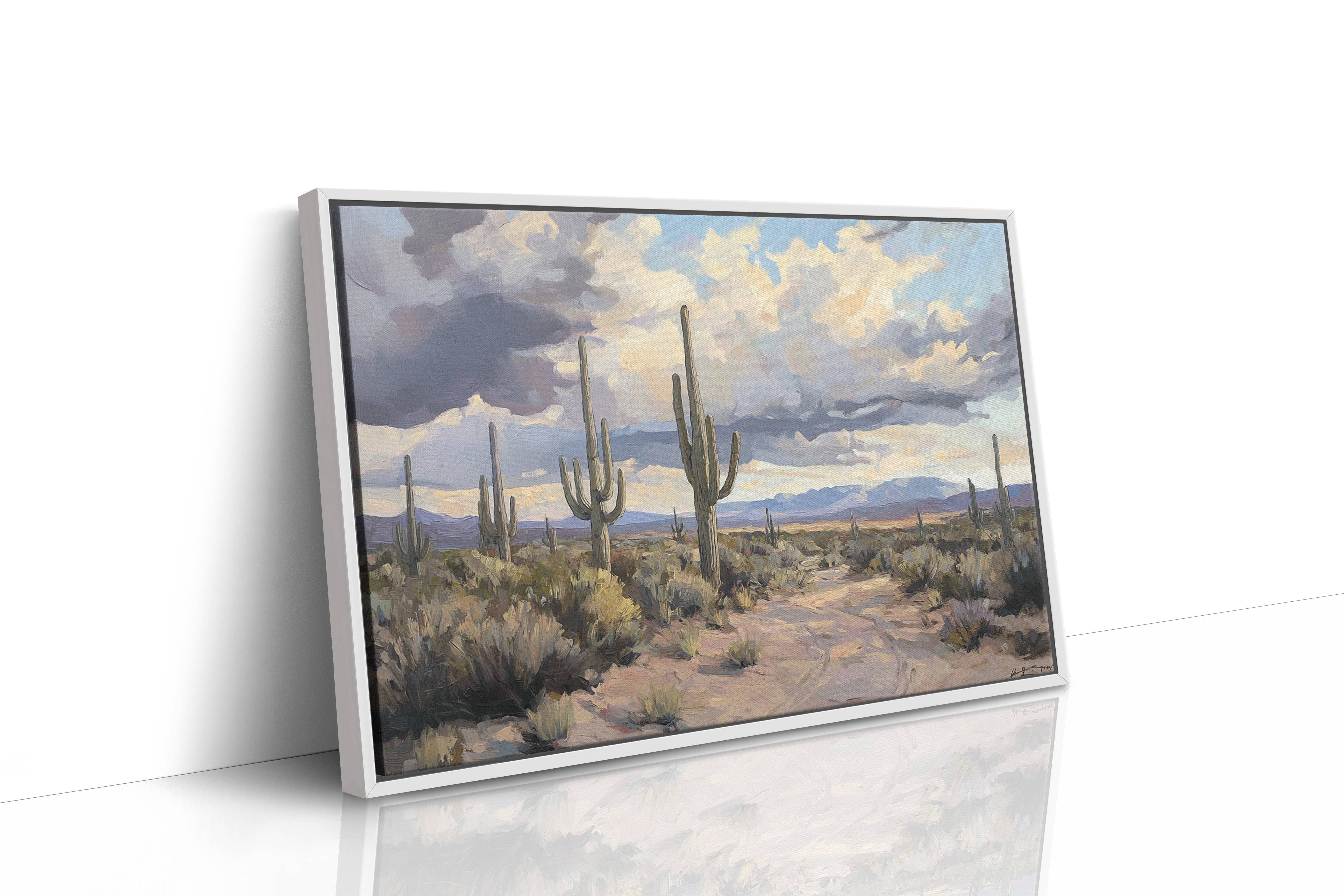 Desert Path Beckons Storm Clouds