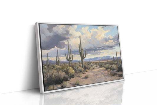 Desert Path Beckons Storm Clouds