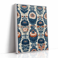 Navy Damask: A Jacobean Floral Repeat