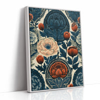 Indigo Garden: A Vintage Floral Tapestry