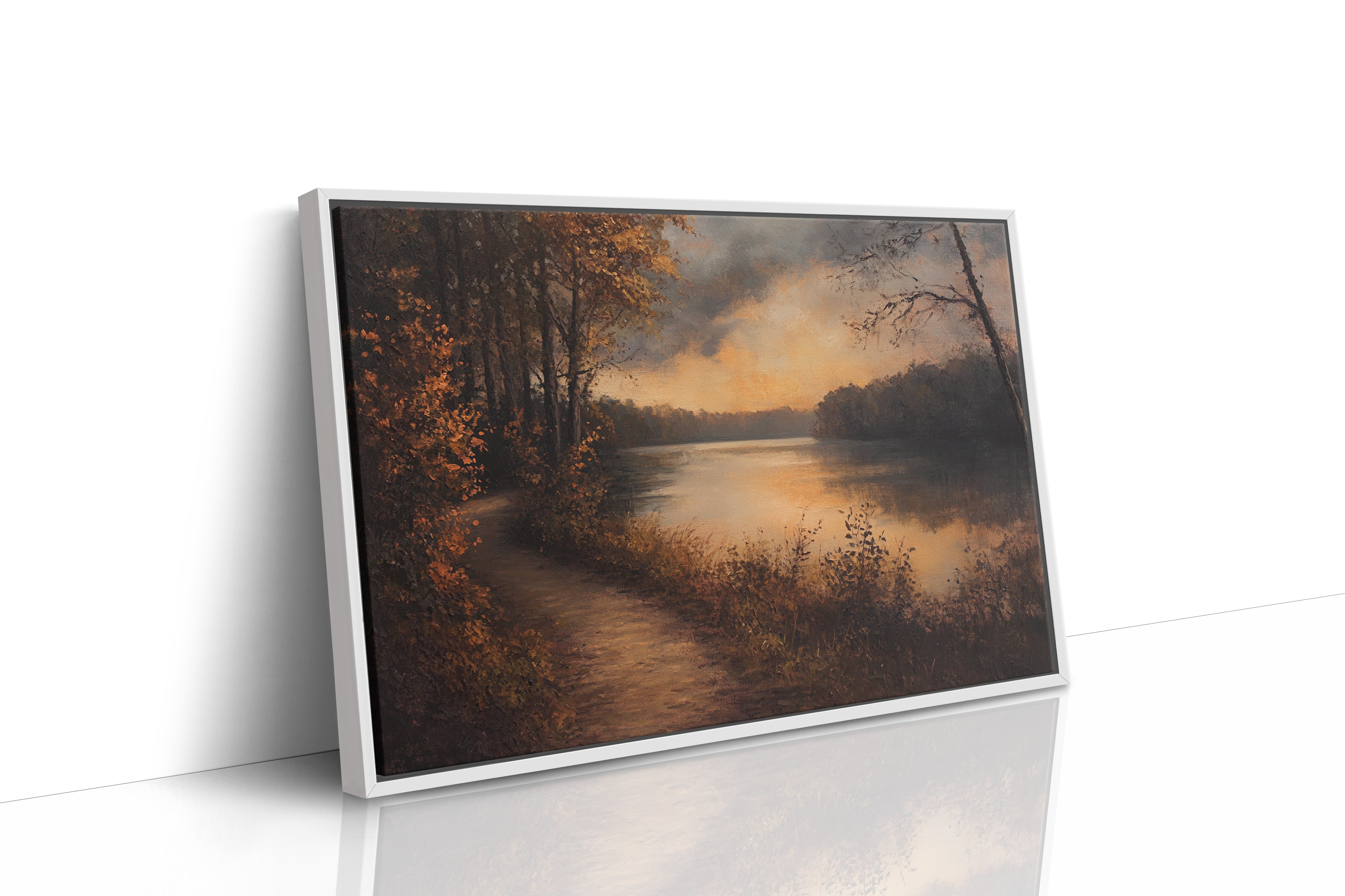 Autumn Path Leads To Golden Waters