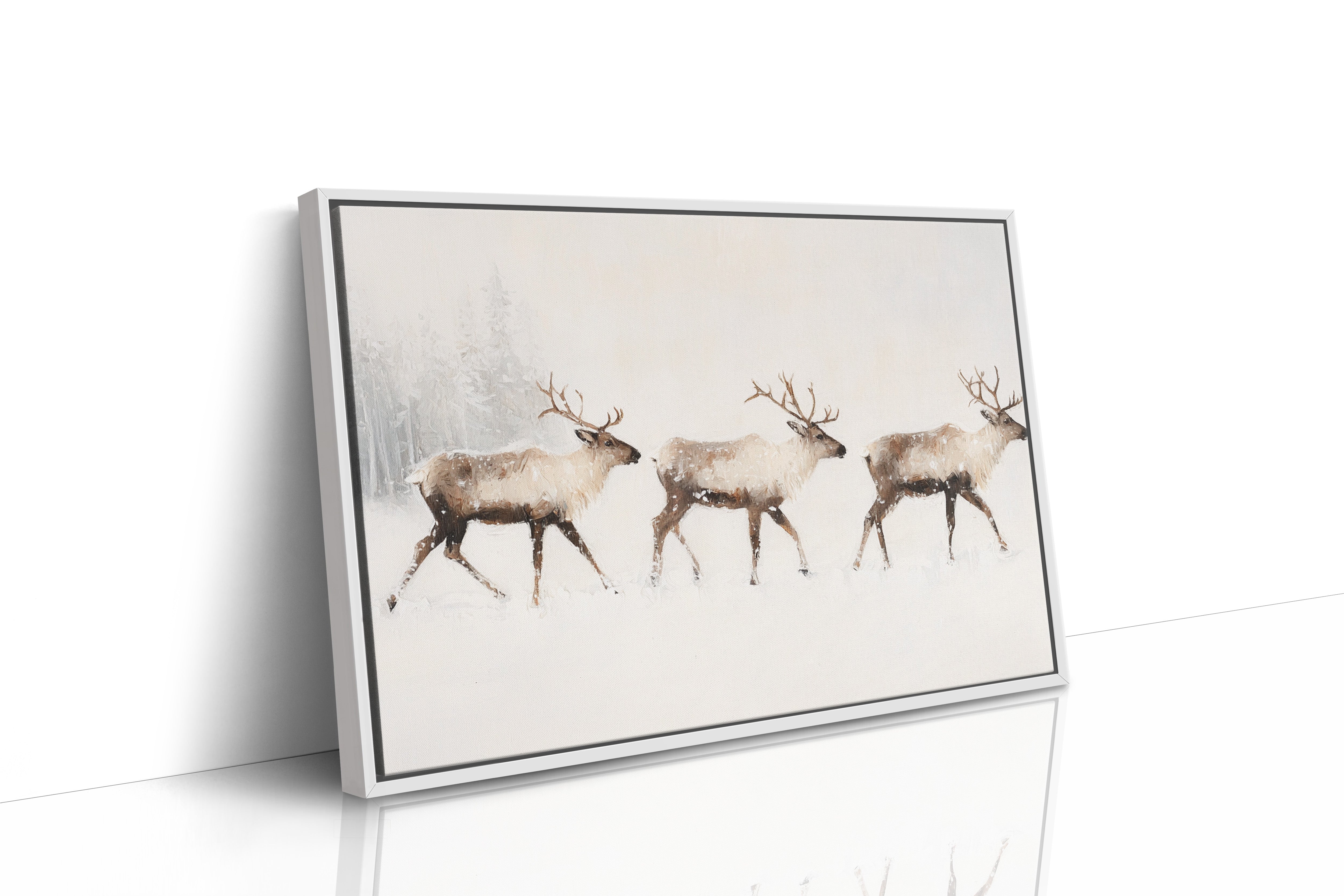 Winter Caribou Cross Misty Plains