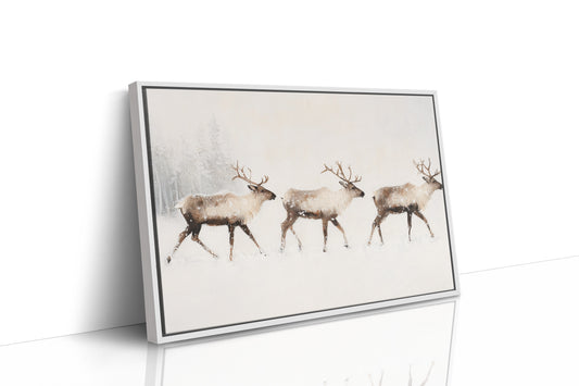 Winter Caribou Cross Misty Plains