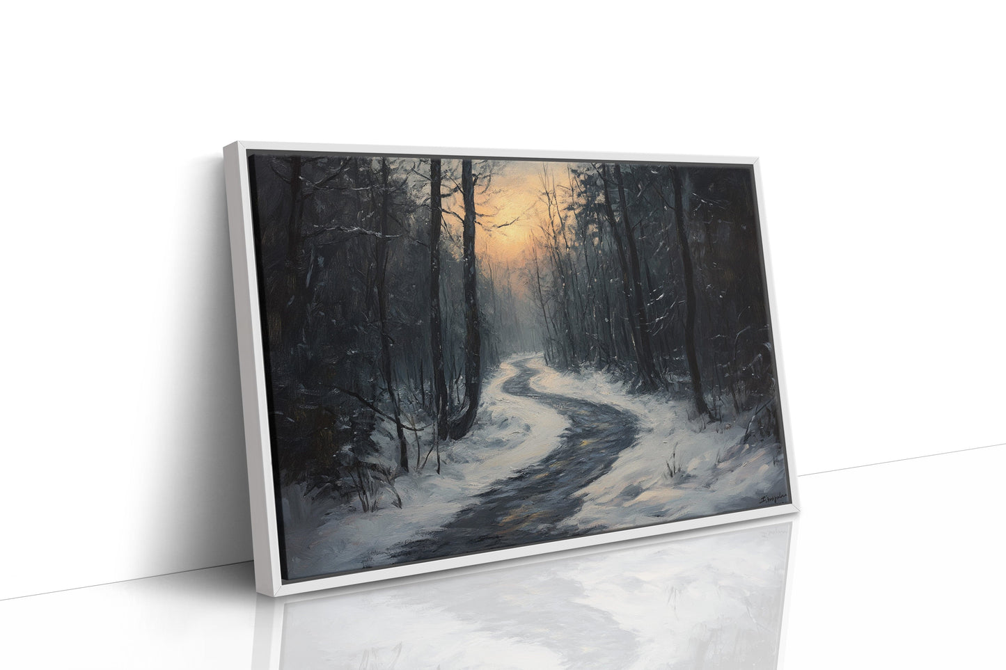 Winter Path Beckons Golden Dawn