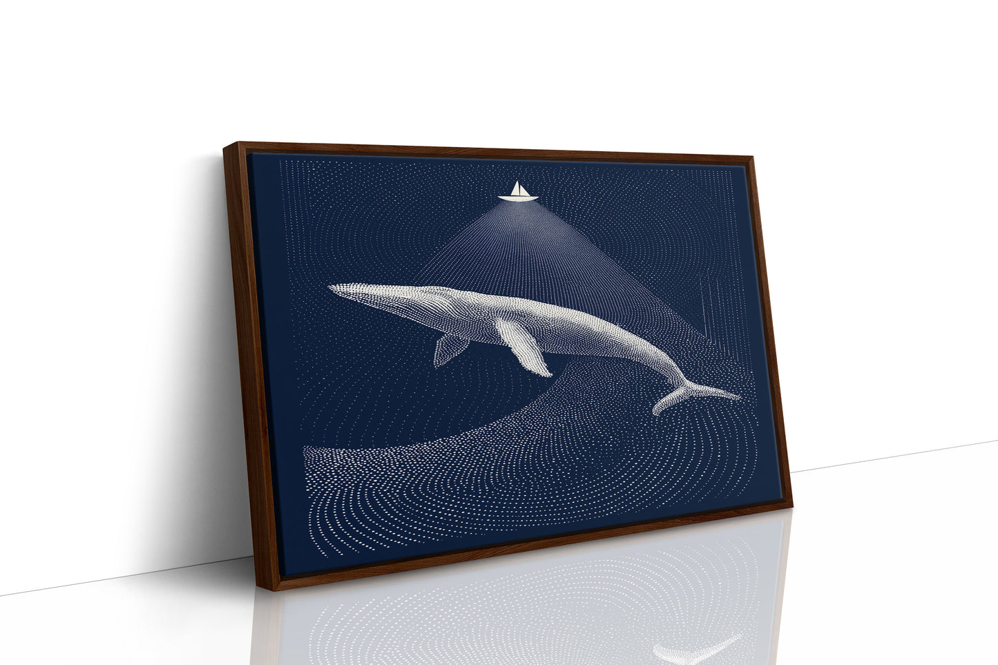 Tiny Vessel Above Ocean Giant