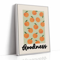 Peach Parade On Mint Canvas