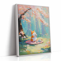 Fox Tea Party In Spring Forest