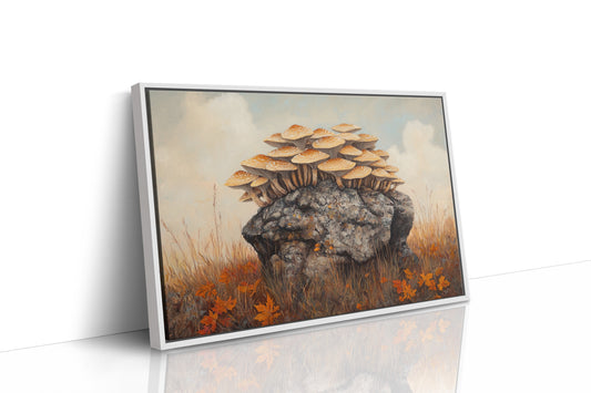 Autumn Mushrooms Crown Ancient Stone
