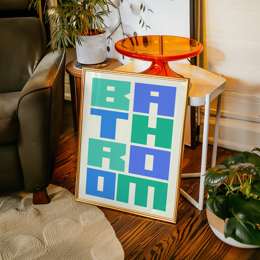 Geometric Letters Dance In Mint Blue
