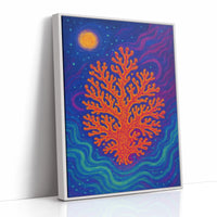 Cosmic Coral Under Moonlight