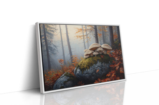 Autumn Mushrooms Dance On Stone