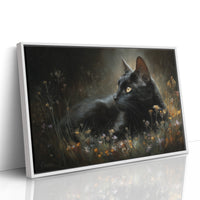 Midnight Prowler Among Wildflowers