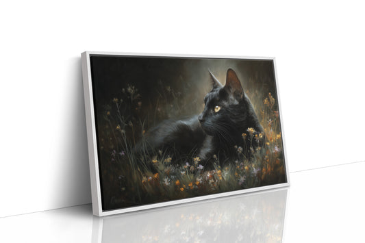 Midnight Prowler Among Wildflowers