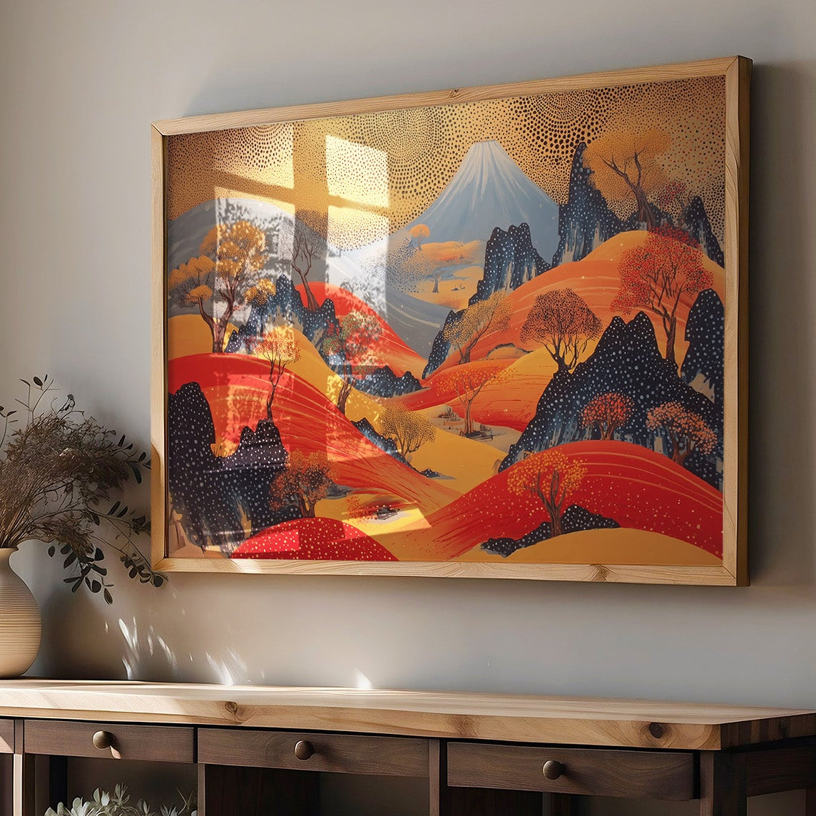 Mountain Dreams In Crimson Flow