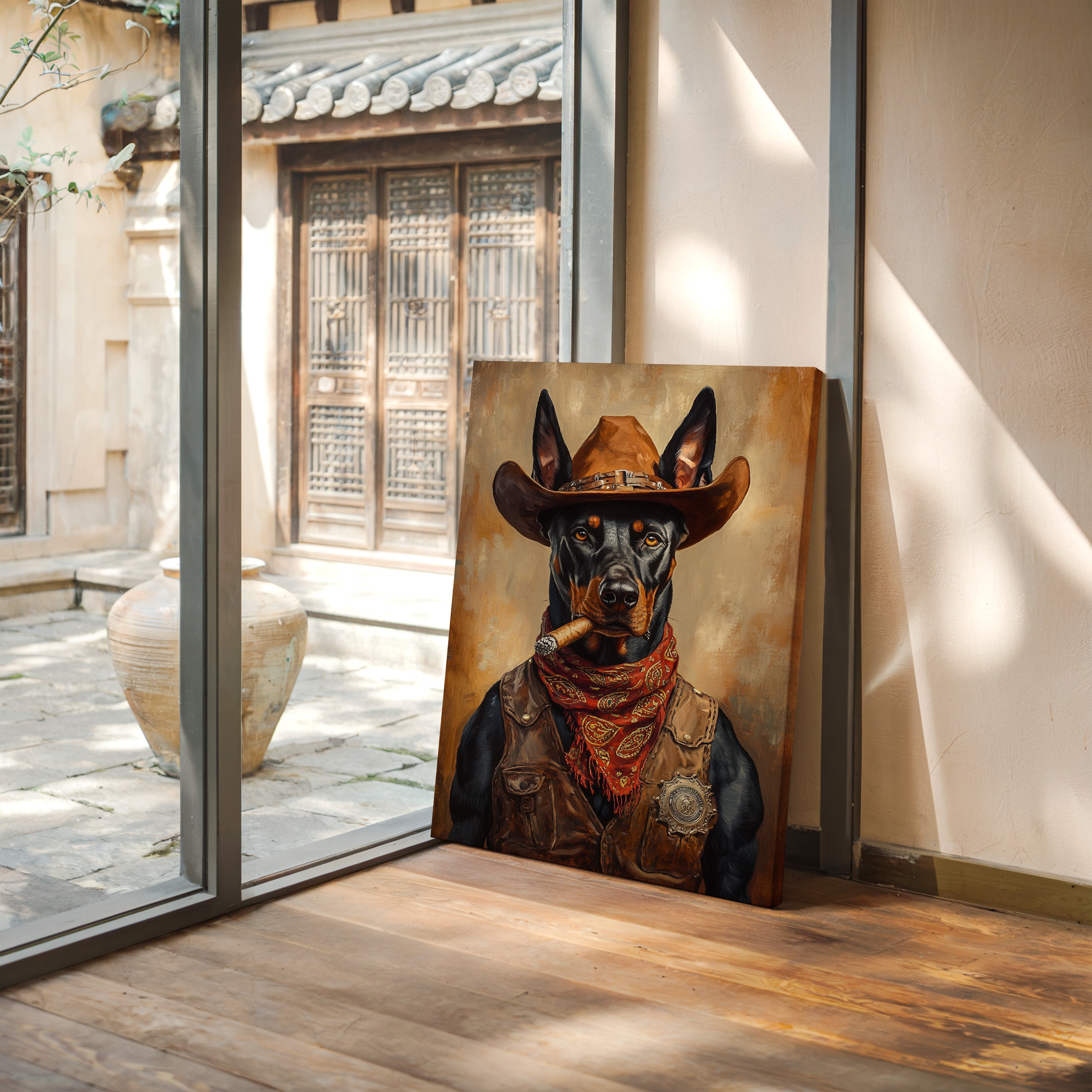 Doberman Marshal with a Steel Gaze