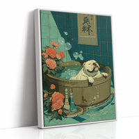 Pug's Bath Among Peach Blossoms