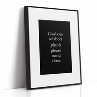 Cowboys With Short Pistols Stand Close