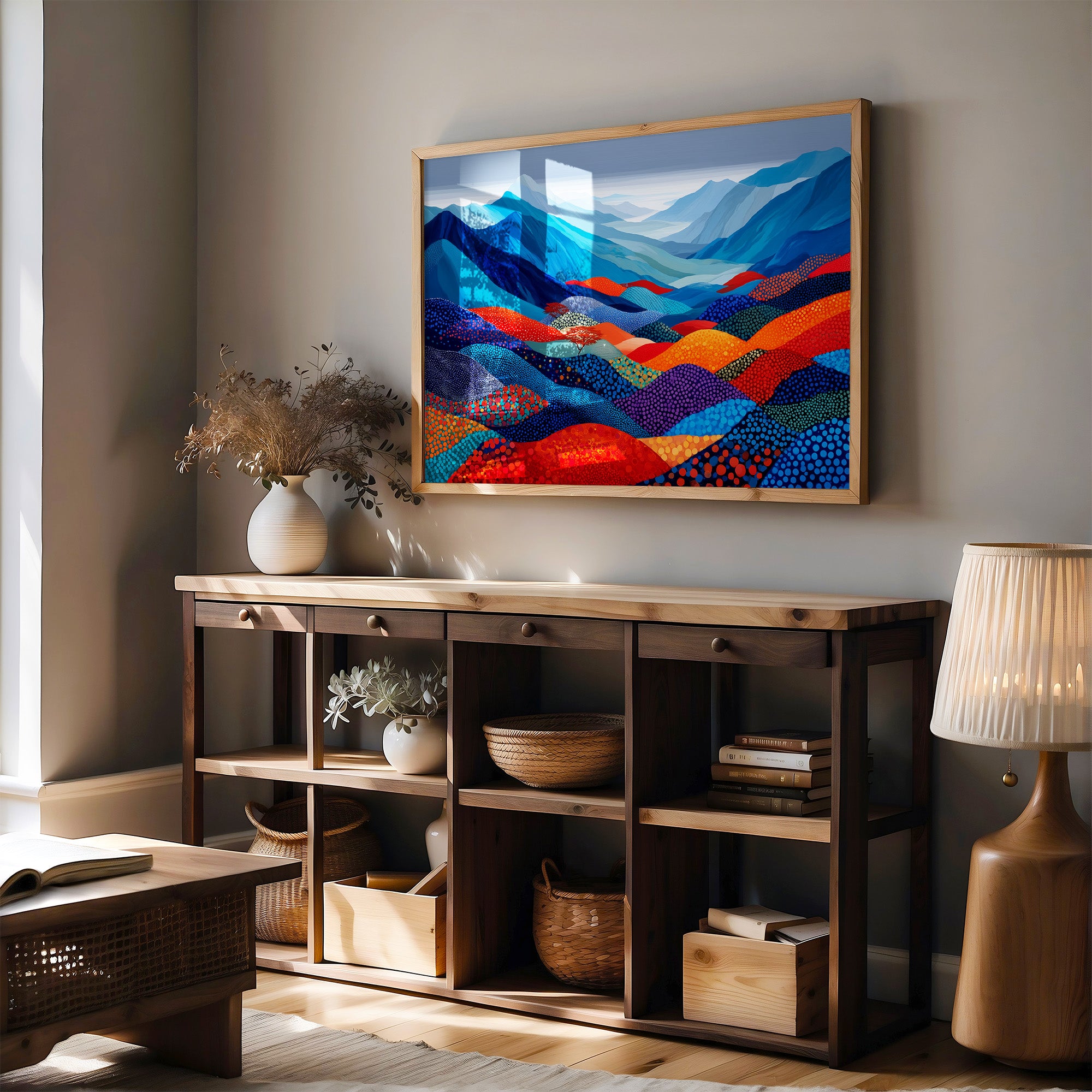 Mountain Dreams In Patchwork Blue