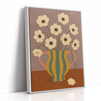 Falling Bloom in a Striped Vase