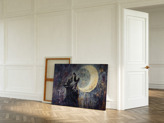 Lone Wolf Howl Under the Moon