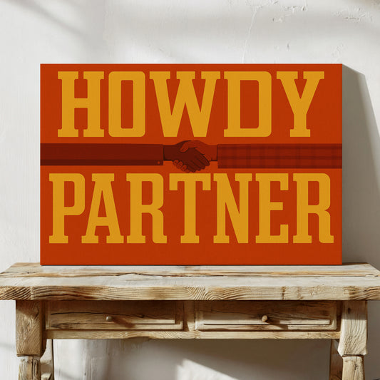 Howdy Partner Western Handshake Greeting