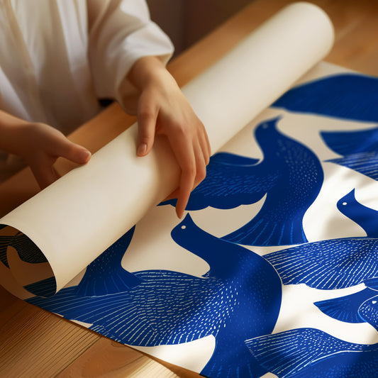 Cobalt Doves Take Flight Together