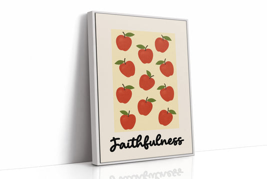 Crimson Orchard On Cream Canvas