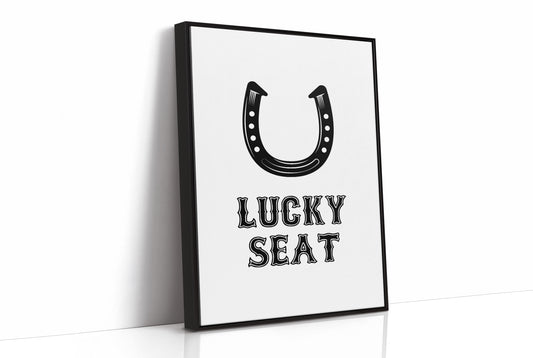 Lucky Seat Horseshoe Western Sign