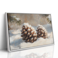 Snow Dusted Pinecones Tell Winter Tales