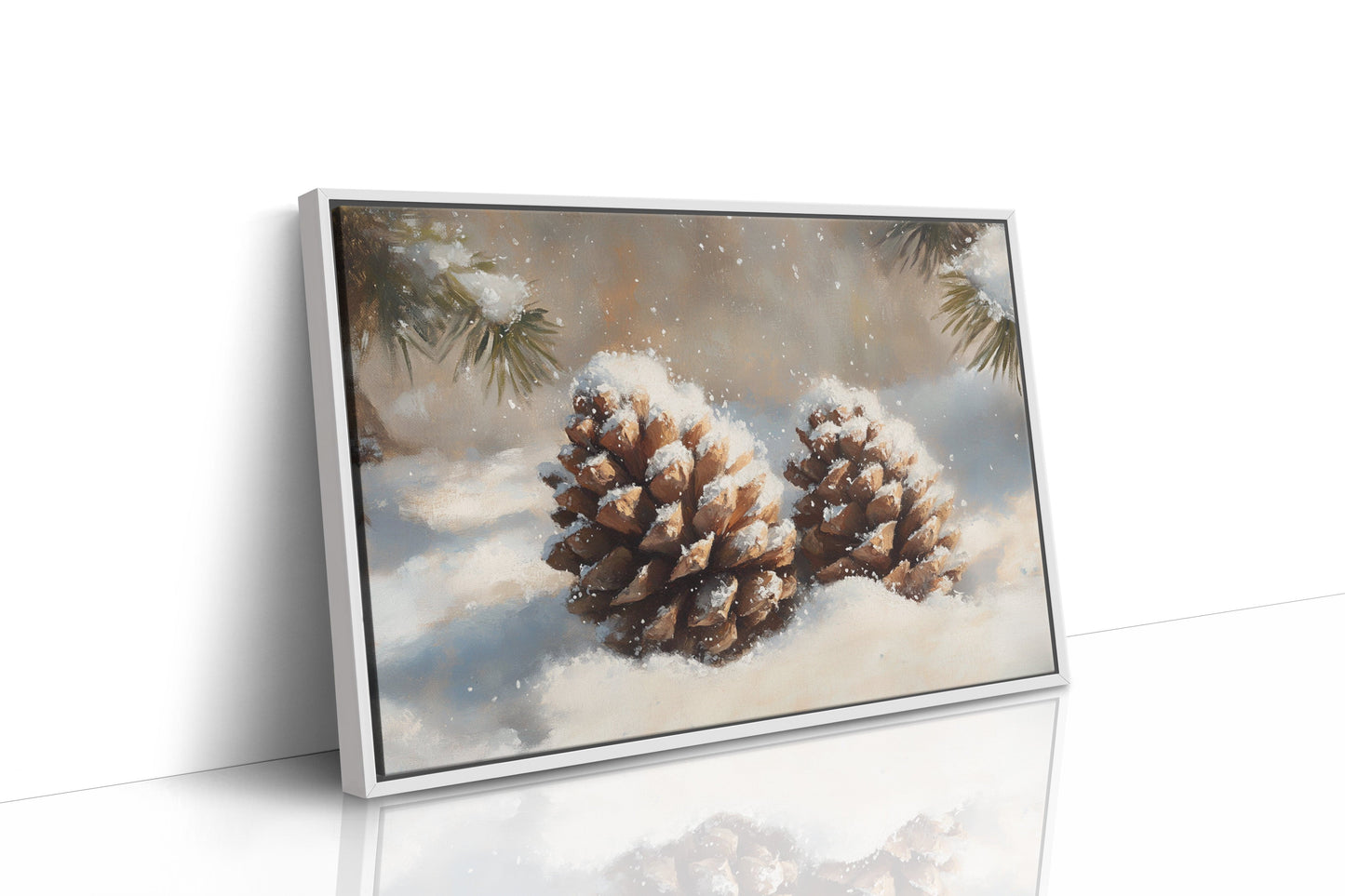 Snow Dusted Pinecones Tell Winter Tales