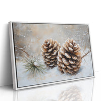 Pine Cones Catch December's First Snow