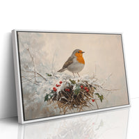 Robin's Winter Song Among Berries