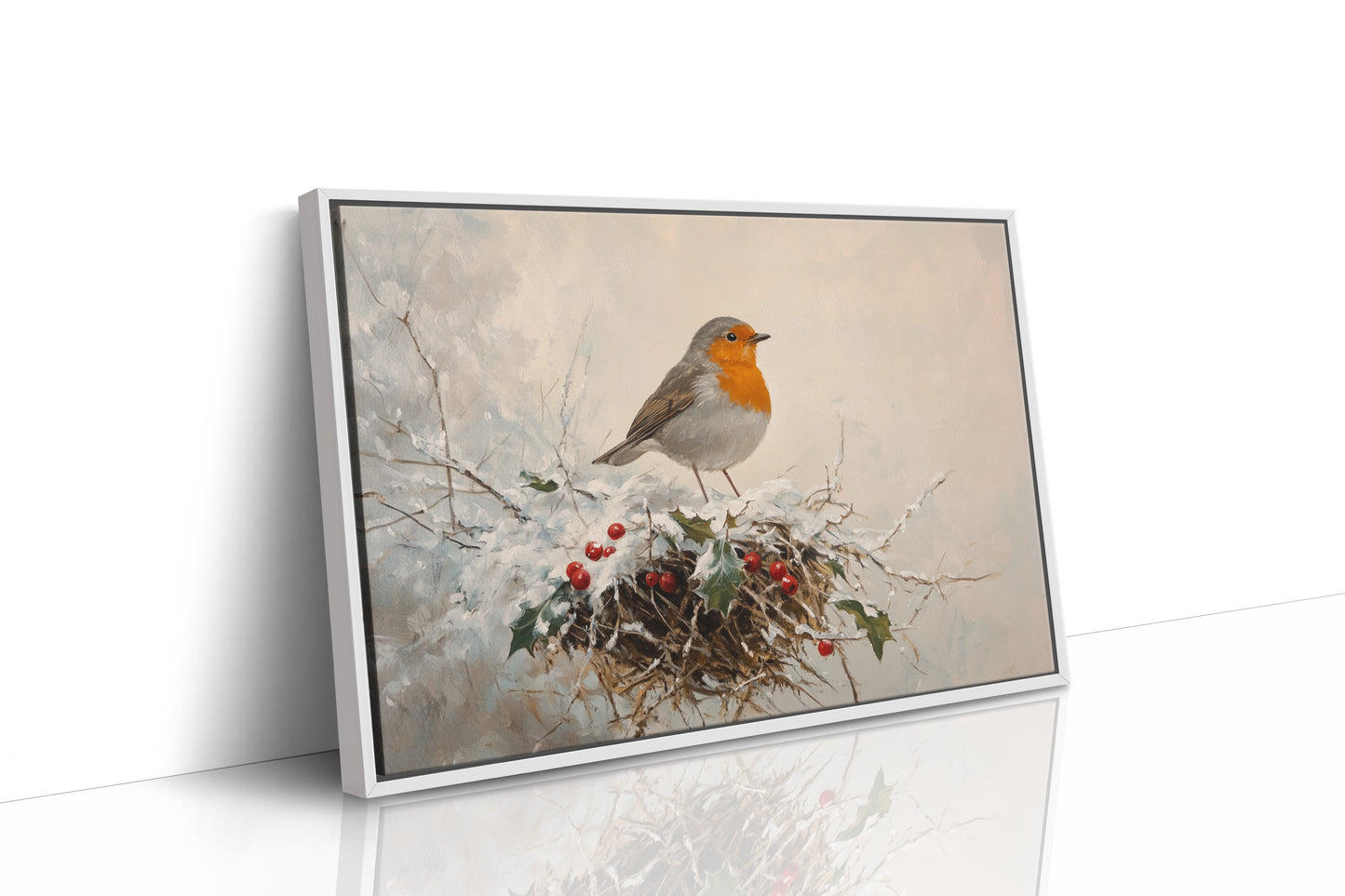 Robin's Winter Song Among Berries