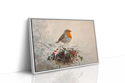 Robin's Winter Song Among Berries