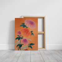 Dahlias Dance In Coral Light