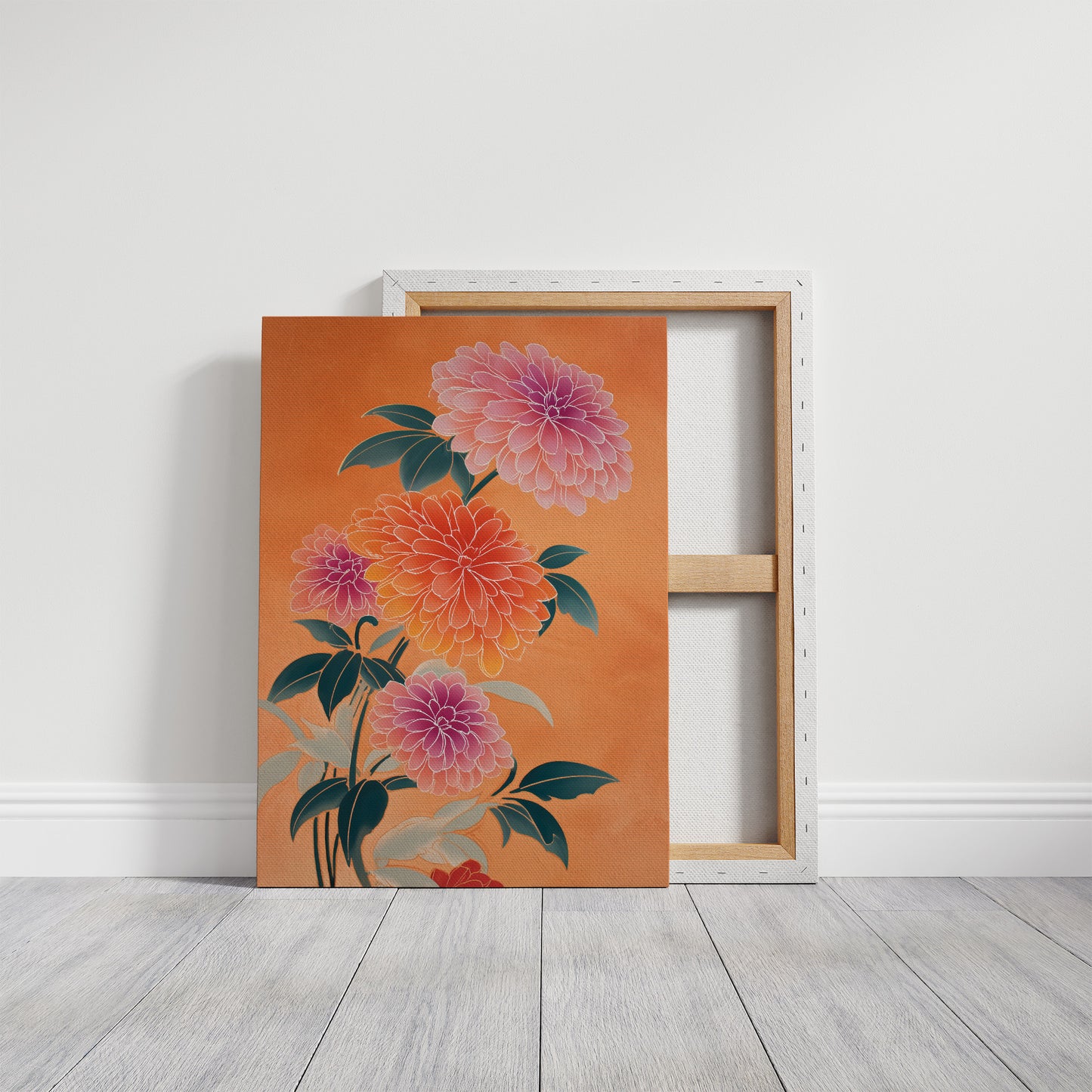 Dahlias Dance In Coral Light