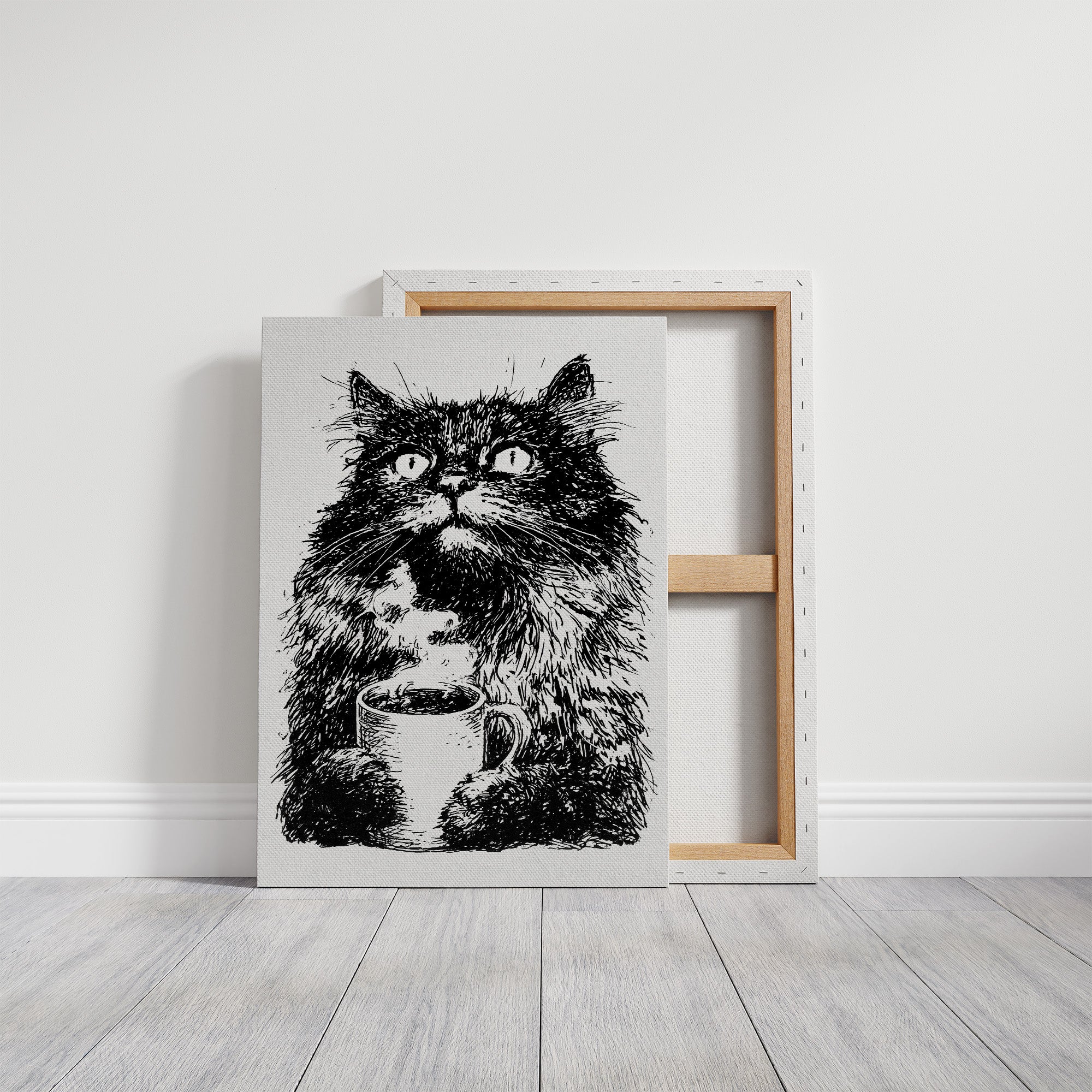 Cat Needs Coffee First