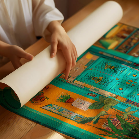 Turquoise Doorway in Sunlit Cantina