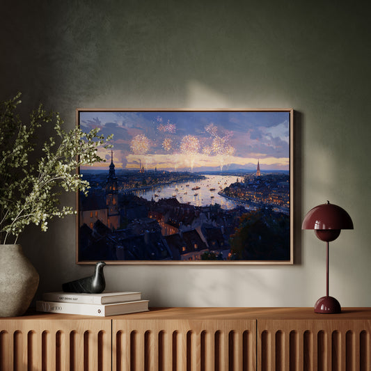 River Lights Dance Above Ancient Spires