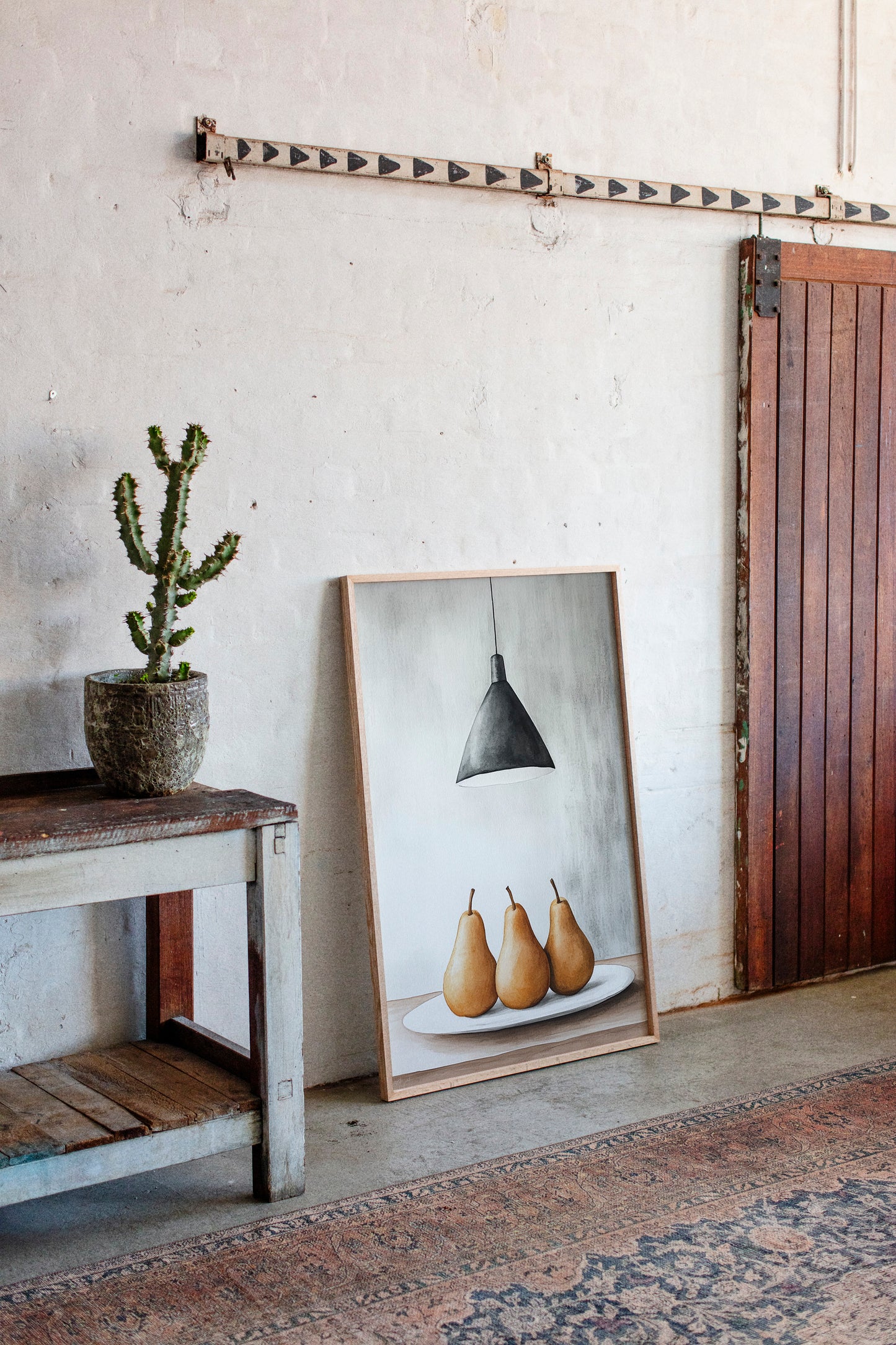 Three Pears Under Industrial Light
