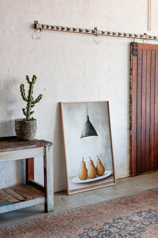Three Pears Under Industrial Light