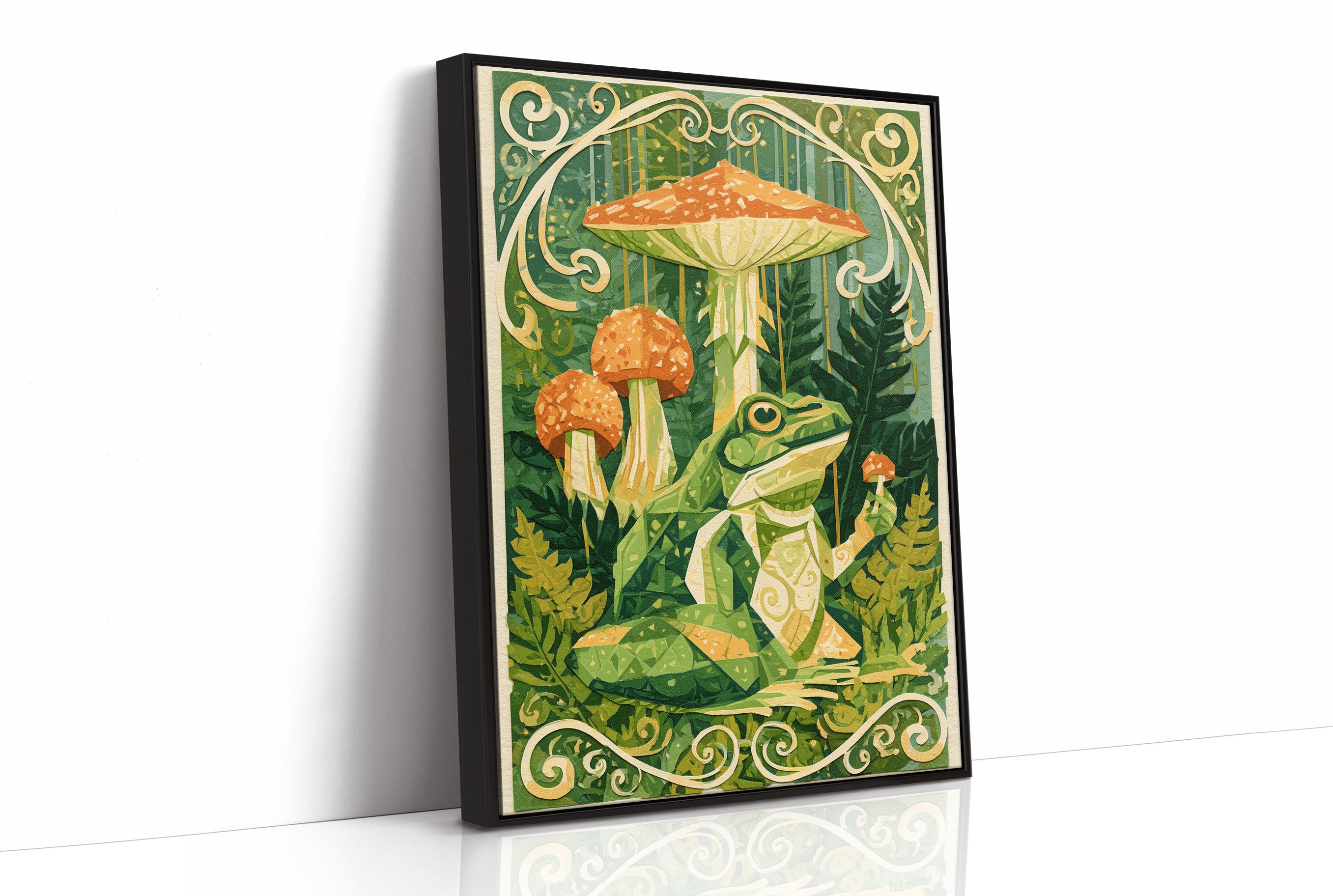 Forest Art Nouveau: Frog & Toadstool