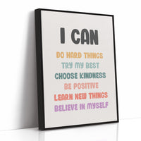 I Can Affirmations Kids Motivation Poster