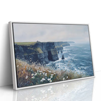 Wild Daisies Dance Above Atlantic Cliffs